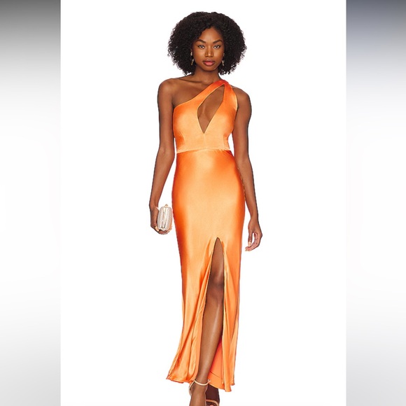 NWT Bardot Ambroise One Shoulder Dress in Orange - Picture 1 of 6